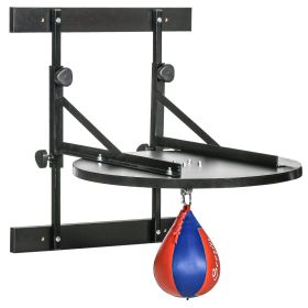 Adjustable Speed Bag Platform, Wall Mounted Speed Bags for Boxing with 360°Swive and 10" Speedbag, Black