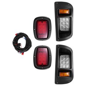 Golf Cart Light Kit, 12 Volt, LED Headlight and Tail Light Kit with Wiring Harness, Switch, Zip Ties, ABS Housing, High-Brightness