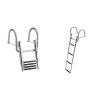 Boat Ladder, 4 Steps, Stainless Steel Telescoping Folding Swim Deck Ladder for Rear Entry Inboard