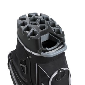 Golf Cart Bag, 14 Way Top Divider Organizer, Golf Club Bag with Full-length Divider, Storage Pockets, Shoulder Strap, Rain Hood, Smooth Zippers
