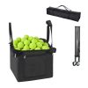 Tennis Ball Hopper, Holds 120 Tennis Balls, Foldable Pickleball Basket Cart with Wheels for Easy Pick Up, Lightweight Aluminum Alloy