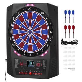 Electronic Dart Board, 13.5" Target Dartboard with 45 Games & 474 Variations for Up to 8 Players, 6 Dart Shafts with Flights & 50 Soft Tips