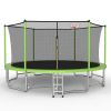16FT Trampoline with Balance Bar & Basketball Hoop&Ball, ASTM Approved Reinforced Type Outdoor Trampoline with Enclosure Net
