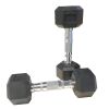 8LB 1-Pair(2pieces)HDRS Rubber Coated Solid Cast Iron Dumbbell with Contoured Chrome Handle, Hexagon Head[Support for self-pickup face sheet