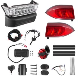 Golf Cart Light Kit, 12V, Street Legal LED Headlight and Taillight Kit with Wiring Harness, Turn Signals, Hazard Light, Switch Horn, Brake Pad