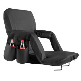 Stadium Seat, 6 Adjustable Angle Bleacher Chair, 2.9'' Cushion Stadium Seat with Back Support and Armrest