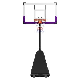 Portable Basketball Stand, 10 ft Height Adjustment Basketball Hoop & Goal, Basketballs Hoop Outdoor with 48 inch PC Backboard for Kids