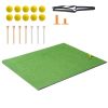 Golf Hitting Mat, 5x4ft Artificial Turf Golf Hitting Mat, Golf Hitting Training Aids with 10 Golf Balls, 9 Golf Tees
