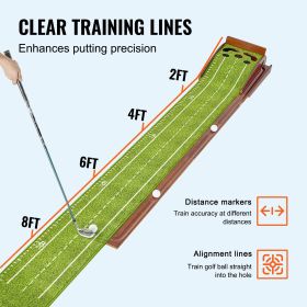 Golf Putting Mat, 5 Hole Indoor Golf Putting Green, Wrinkle-Free Golf Training Aid, Mini Golf Set with Auto-Ball Return, Alignment Guide, 3 Ball