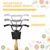 Kick Scooter with Adjustable Handlebar, Kids Scooter with 2 Brakes Basket Cupholder 16" Inflatable Rubber Tyres Orange
