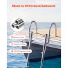 Boat Ladder, 4 Steps, Stainless Steel Telescoping Folding Swim Deck Ladder for Rear Entry Inboard