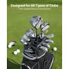 Golf Cart Bag, 14 Way Top Divider Organizer, Golf Club Bag with Full-length Divider, Storage Pockets, Shoulder Strap, Rain Hood, Smooth Zippers