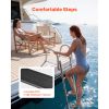 Boat Ladder, 4 Steps, Stainless Steel Telescoping Folding Swim Deck Ladder for Rear Entry Inboard