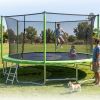 16FT Trampoline with Balance Bar & Basketball Hoop&Ball, ASTM Approved Reinforced Type Outdoor Trampoline with Enclosure Net