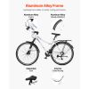 Hybrid Bike, Lightweight Aluminum Frame Bike, 700c Wheel Men and Women Hybrid Bicycle, Step-Through Adult Urban City Commuter Bikes