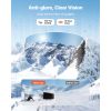 Frameless Ski Goggles, Magnet Cylindrical Lens with Silver Mirror Revo Coating, OTG Anti fog Snow Goggles for Men Women