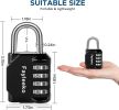 Combination Lock, 4 Digit Combination Padlock for School Gym Sports Locker, Fence, Toolbox, Case, Hasp Cabinet Storage (2 Pack, Blue & Black)