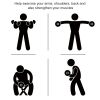 Rubber Dumbbells Weight Set, Total 24lbs(12lbs Each) Dumbbell Hand Weight for Body Fitness Training for Home Office Gym, Black