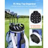Golf Cart Bag, 15 Way Top Divider Organizer, Golf Club Bag with Full-length Divider, Storage Pockets, Ergonomic Shoulder Strap, Rain Hood
