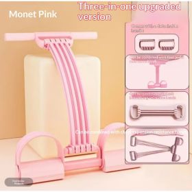 Womens Adjustable Shoulder- And Back-Open Foot-Operated Resistance Trainer (Option: Pink-3 in 1)