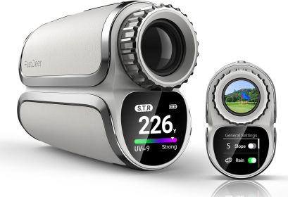 FastDeer Range Finder Golf S2,Premium Touchscreen & Automatic Brightness Adjustment High Precision Golf Rangefinder, Flag Lock Vibration (Color: White)