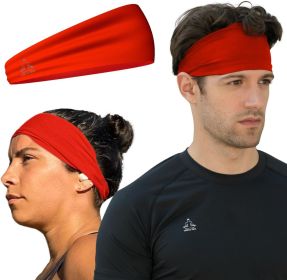 Sweat Band Workout Headbands for Women and Men - Sweatbands for Men - Moisture Wicking Sports Sweat Bands Headbands for Women, Running,Cycling,Yoga (Color: Red)