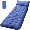 Camping Sleeping Pad, Ultralight Camping Mat with Pillow Built-in Foot Pump, 4" Thick Inflatable Sleeping Mat Compact for Backpacking, Hiking