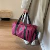 Women's Lightweight Nylon Weekender Duffel Bag with Side Pocket